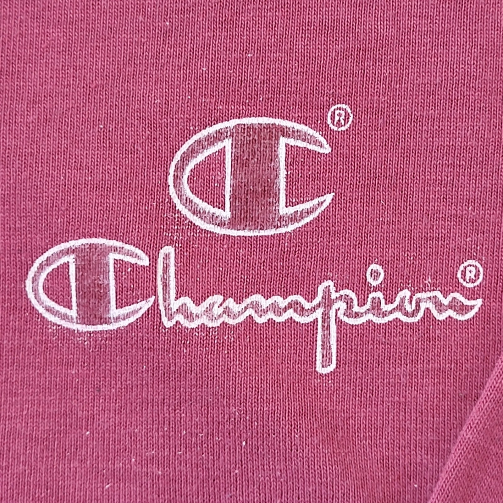 90s Vintage Champion Pink 1/4 Button Sweatshirt Jumper Men's Size Large