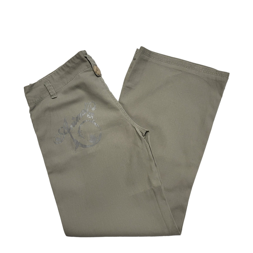 Animal Vintage Y2K Green Flared Trousers Women's Size 14-16 W35 L30