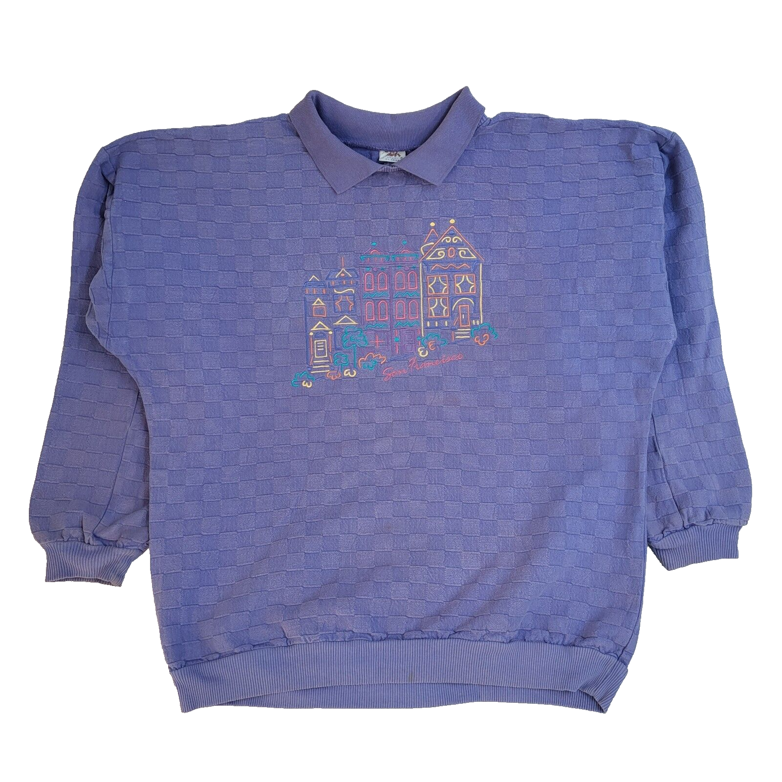 Vintage 90's Purple Collared Jumper UK Men's Size XL
