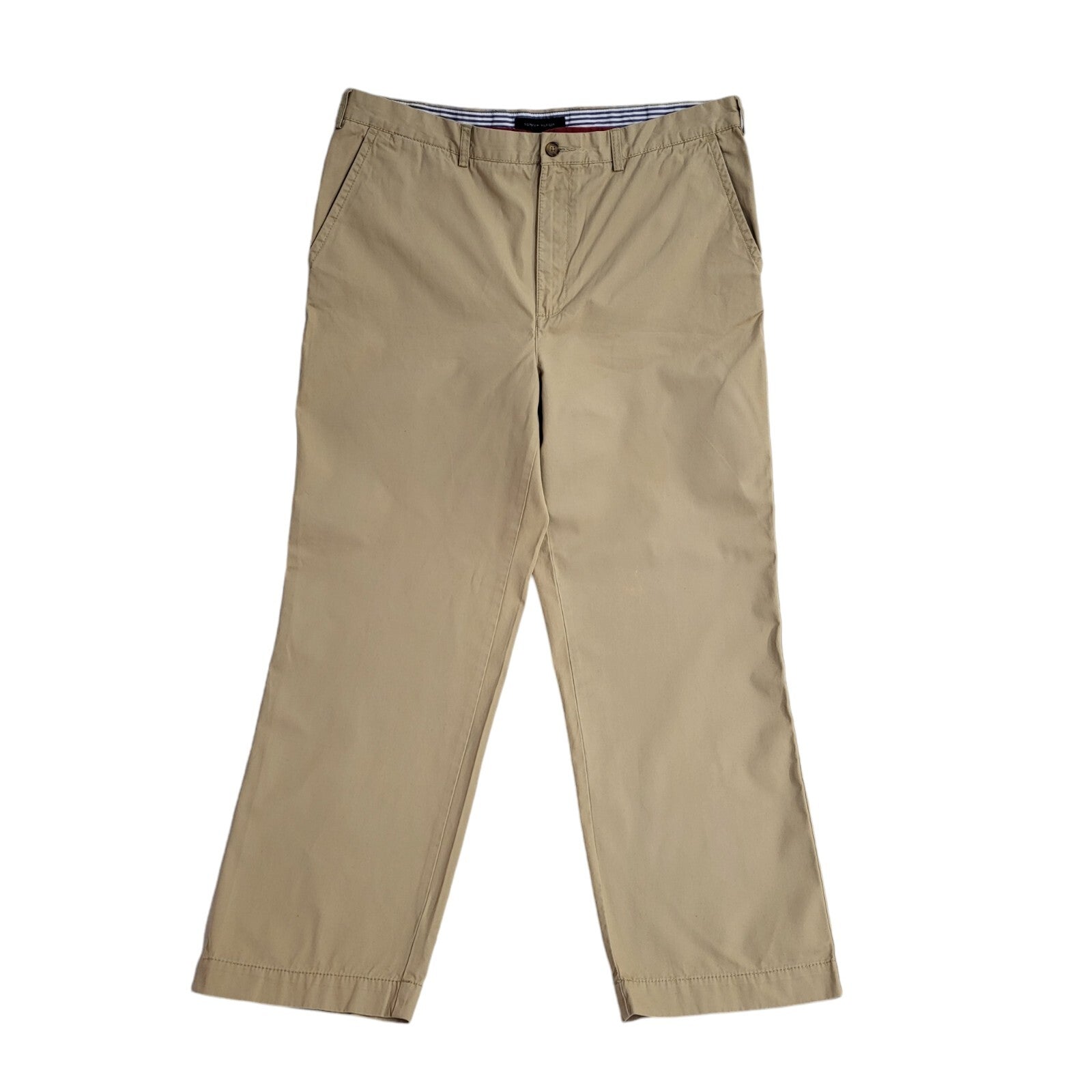 Tommy Hilfiger 90s Vintage Beige Straight Chino Trousers Uk Men's 3XL W40 L32