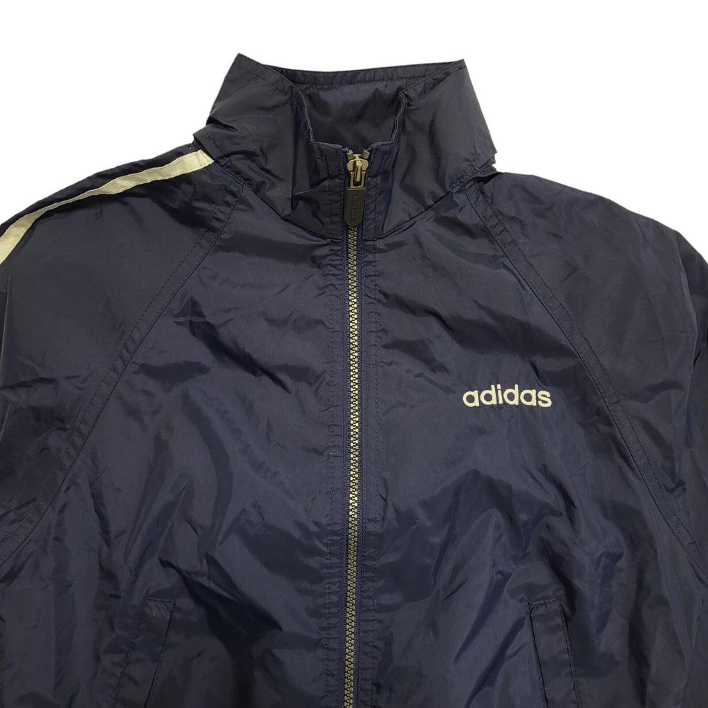 Adidas 90s Vintage Blue Hooded Zip Up Jacket Kids Size Small