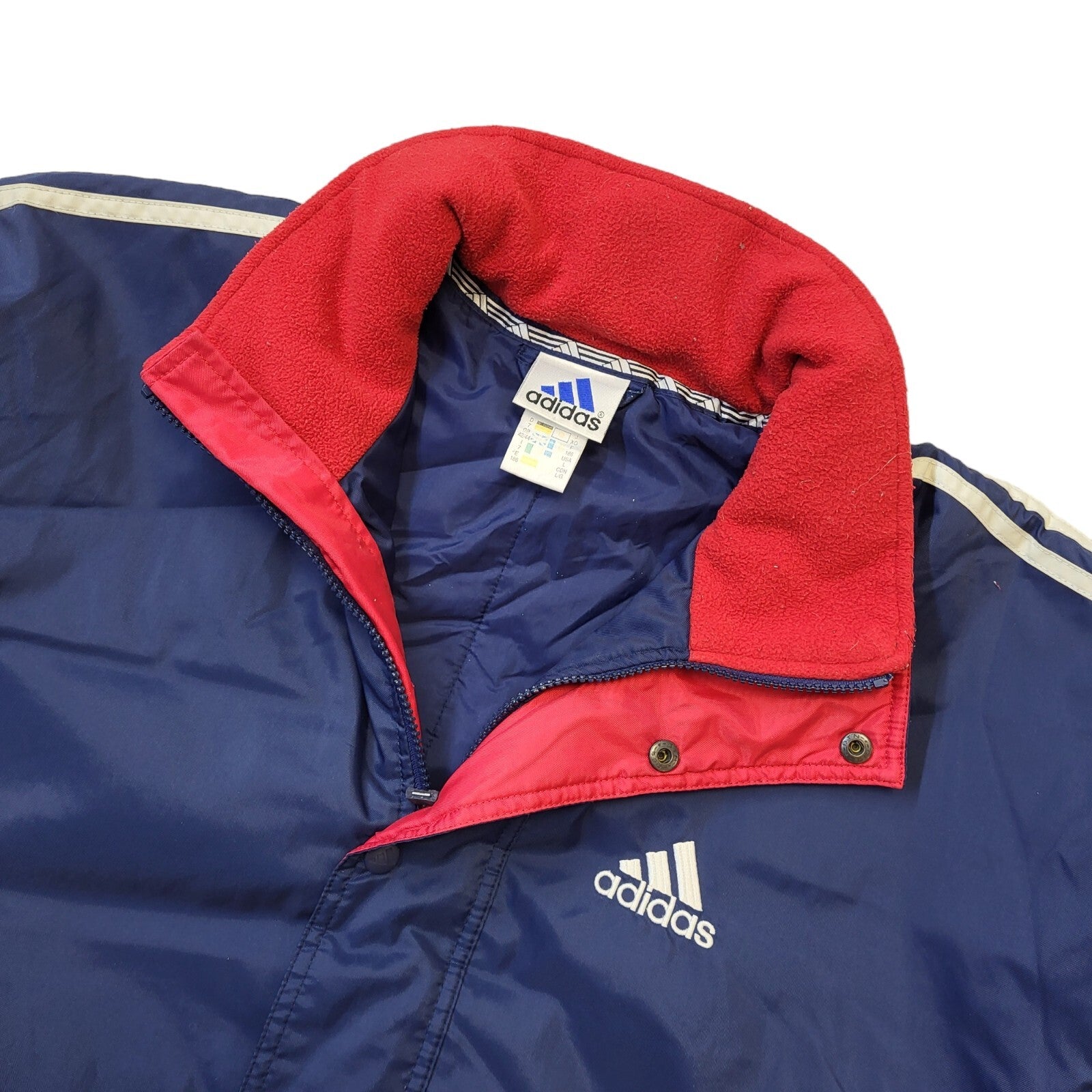 Adidas 90s Vintage Navy Blue Zipped Sports Jacket Men's Size XL