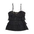 River Island Y2K Black Strap Ruffle Party Top BNWT Womens UK Size 8