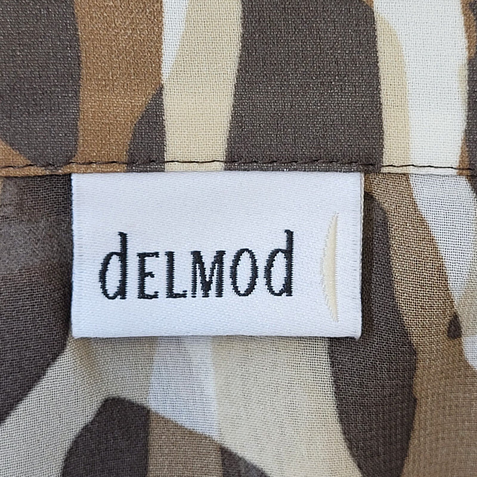 Delmod 90s Vintage Brown Animal Print Short Sleeve Blouse Women's Size 14 Eu 42