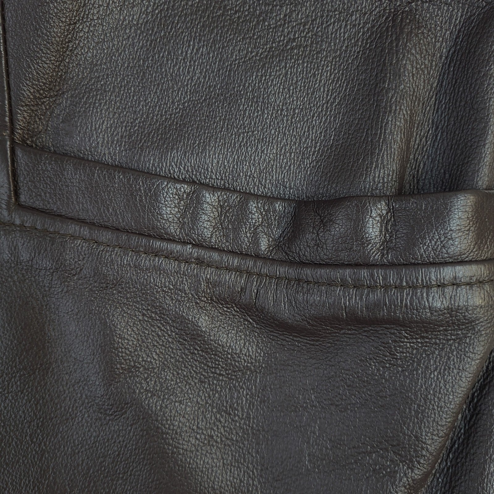 Milan Leather Brown Button Y2k Leather Coat UK Women's Size XL
