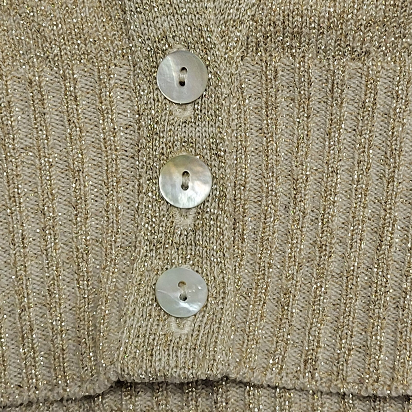 New Look Y2K Gold Glitter Short Sleeve Cropped Cardigan Womens UK 12