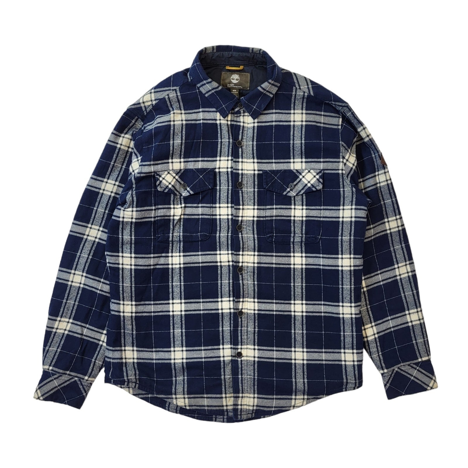 Timberland Earth Keepers Y2K Blue & White Check Shirt Men's Size Medium