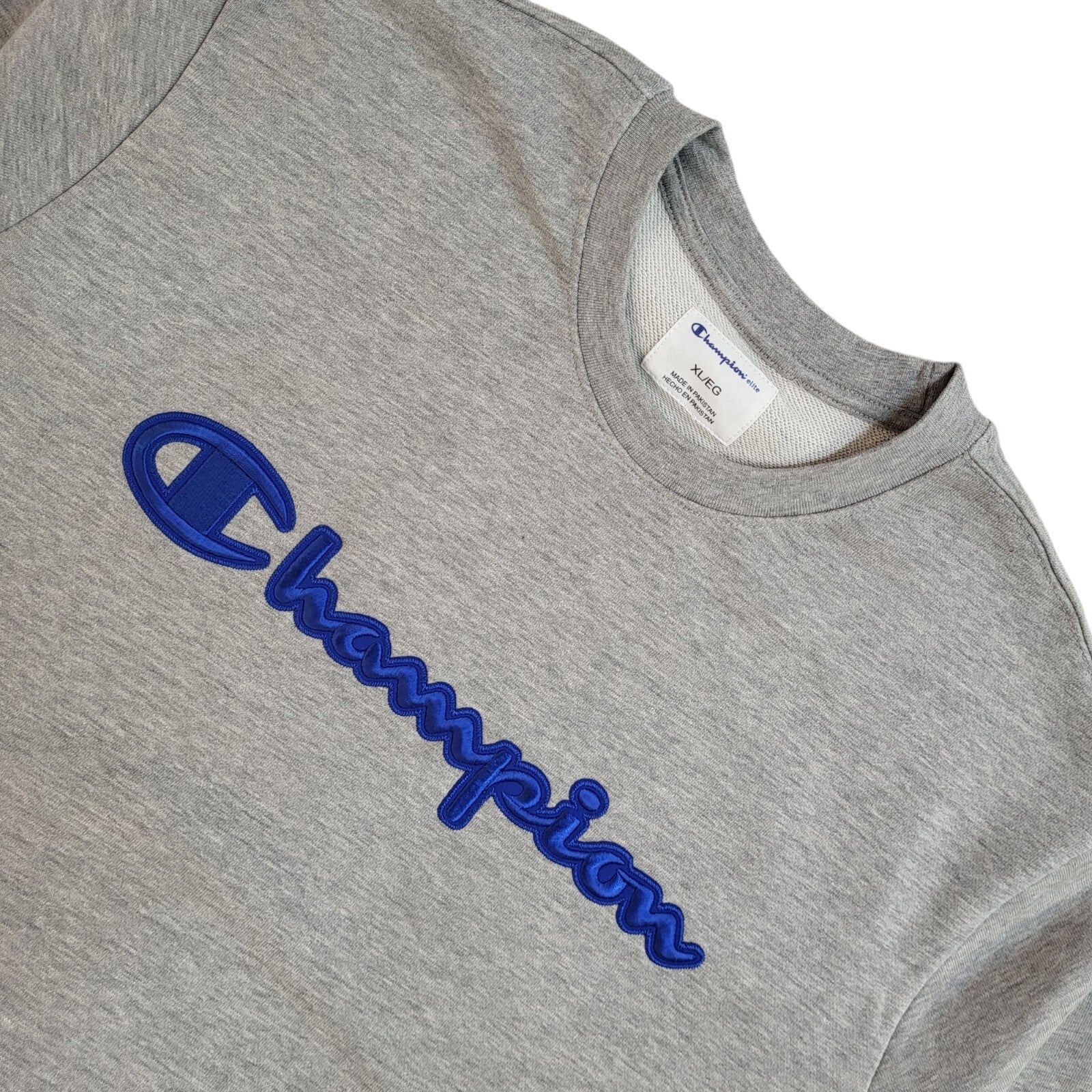 Champion Sports Sweatshirt Grey Crew Neck 90's Vintage UK Men's Size XL