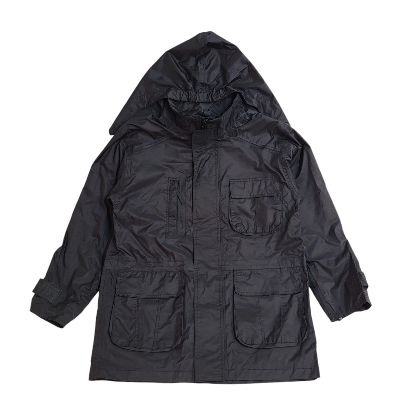 Beau Brummel 90s Black Hooded Jacket Uk Men's Size Small
