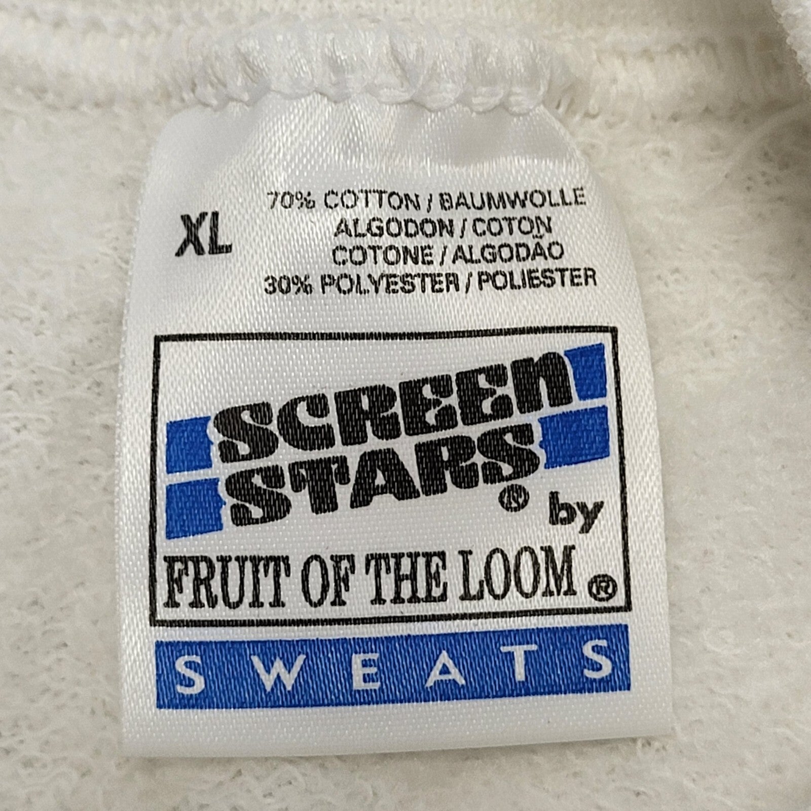 Fruit Of The Loom 90s Vintage White World Cruise Sweatshirt Men's Size XL