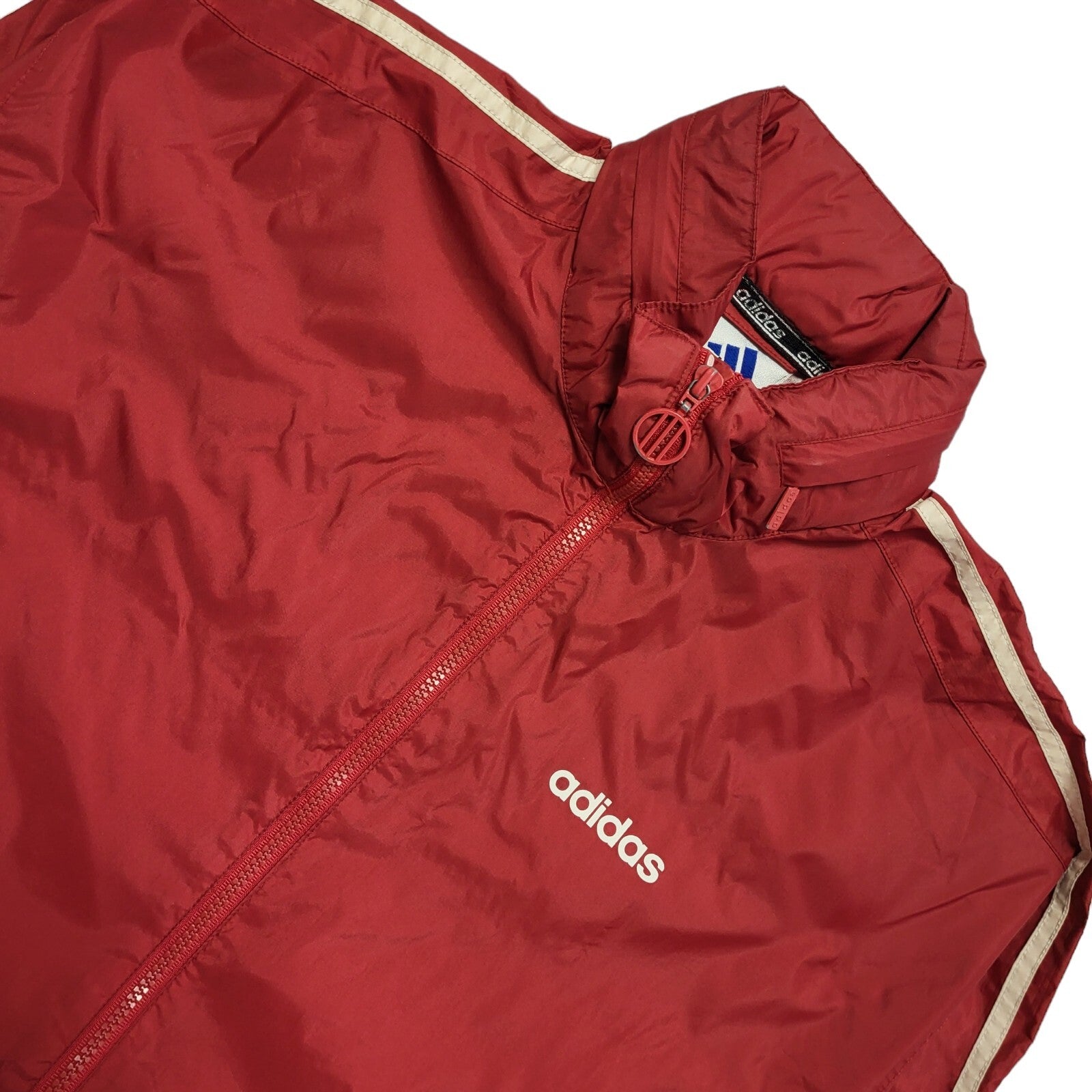 Adidas Red White Vintage 90s Sports Track Jacket Uk Men's Size Large