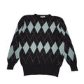 Windsmoor 80's Black & Blue Diamond Patterned Jumper UK Women's Size L