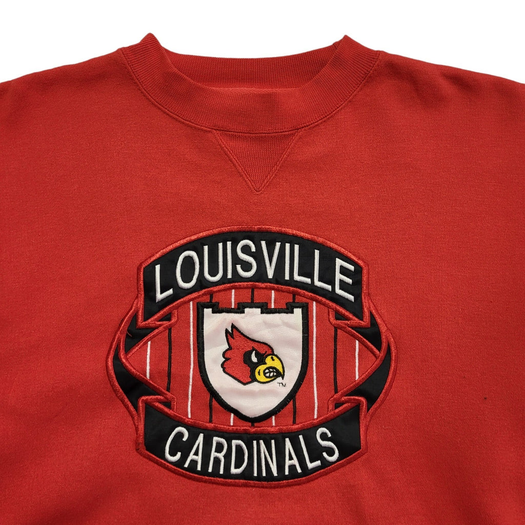 Louisville Cardinals 90's Red Long Sleeve Sweatshirt Womens UK Size M