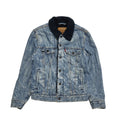 Levi's Light Blue Button Denim Fleece Sherpa Jacket Uk Men's Size Small