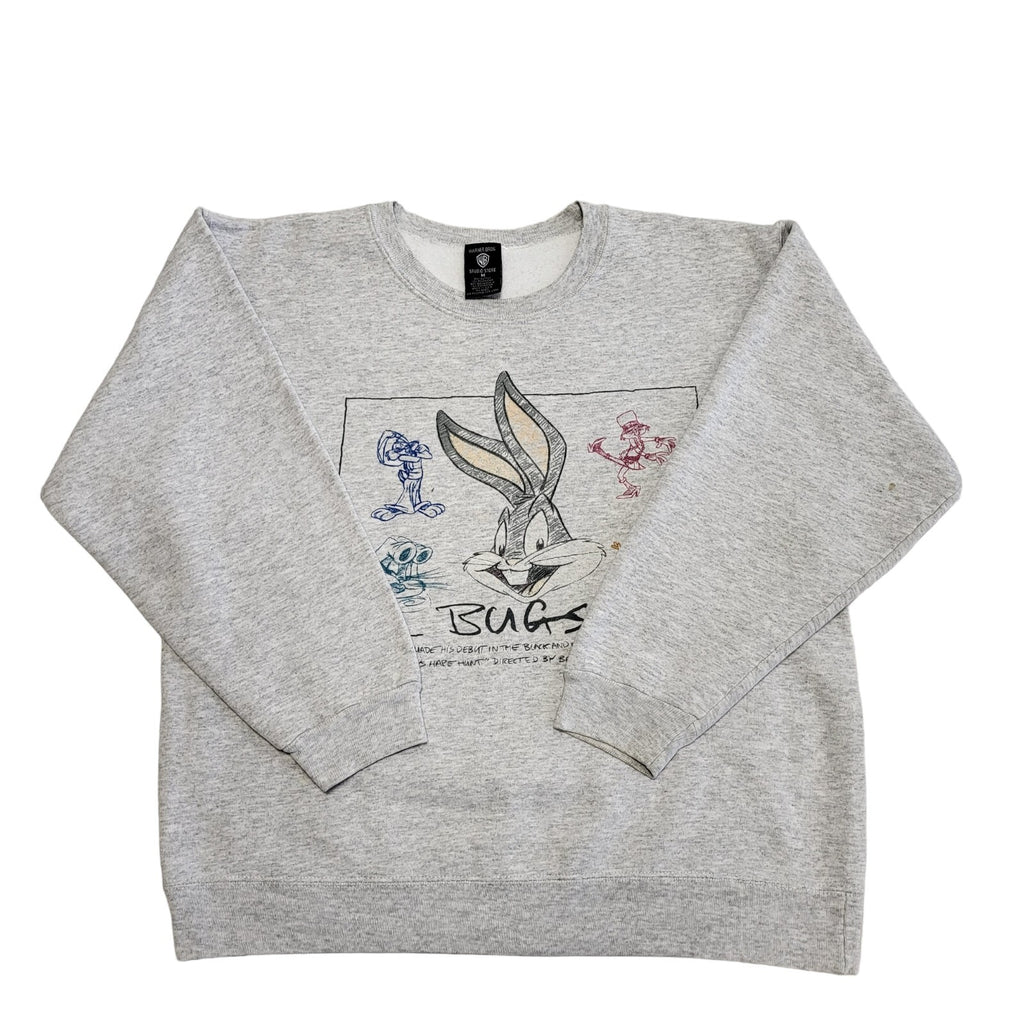 Warner Bros Bugs Bunny Print 90s Vintage Grey Sweatshirt Women's Size M