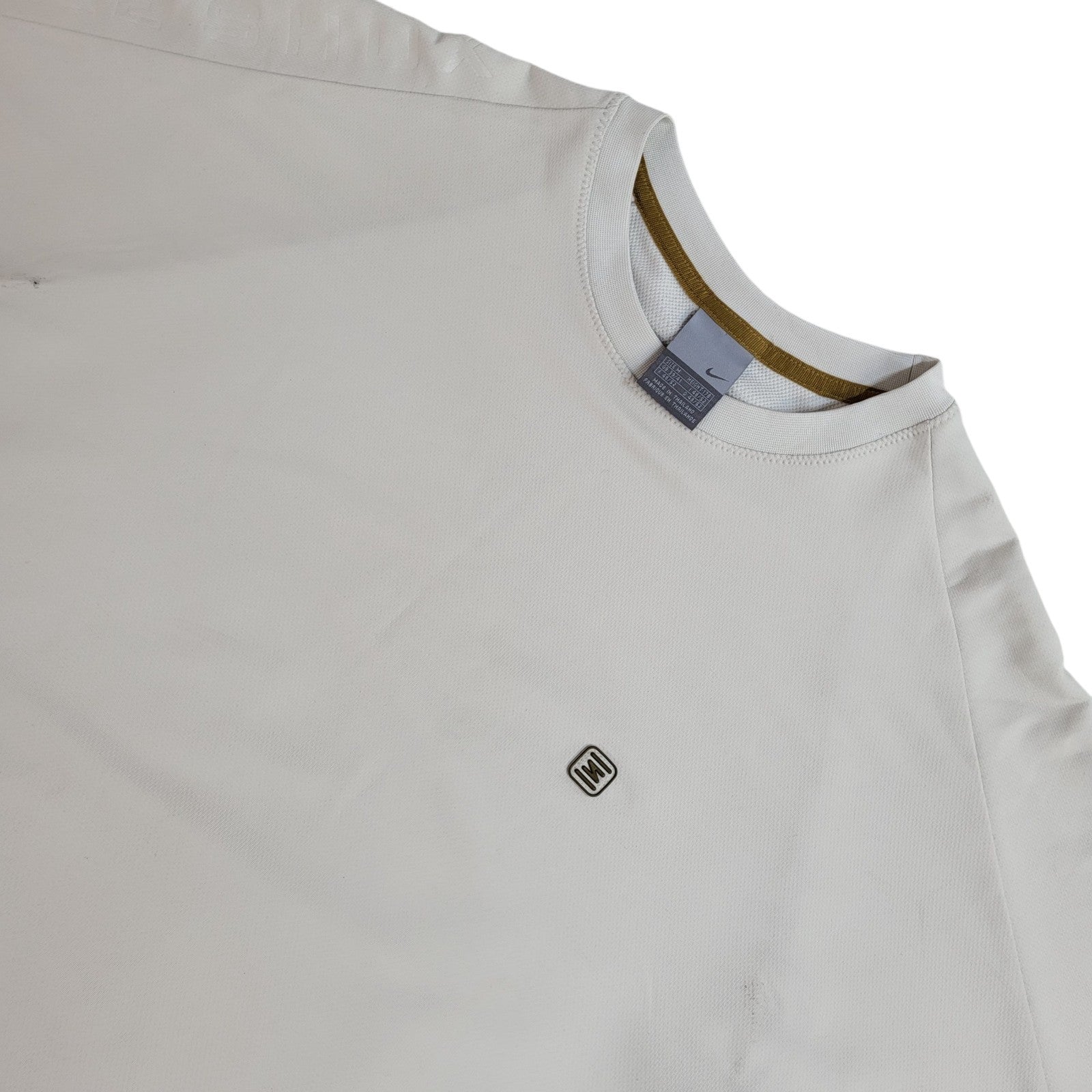 Nike Y2k White Polyester Sports T-Shirt Uk Men's Size M