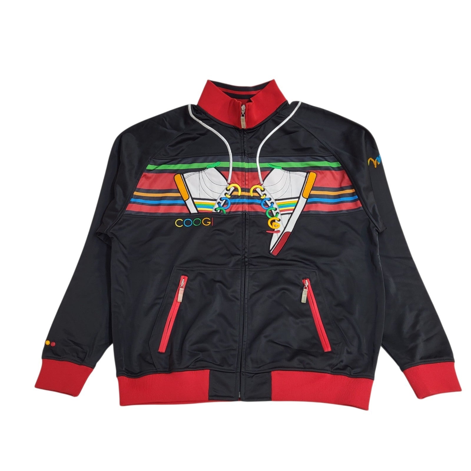 Coogi Macy's Tracksuit Top Jacket Black & Red UK Men's Size XL Bnwt
