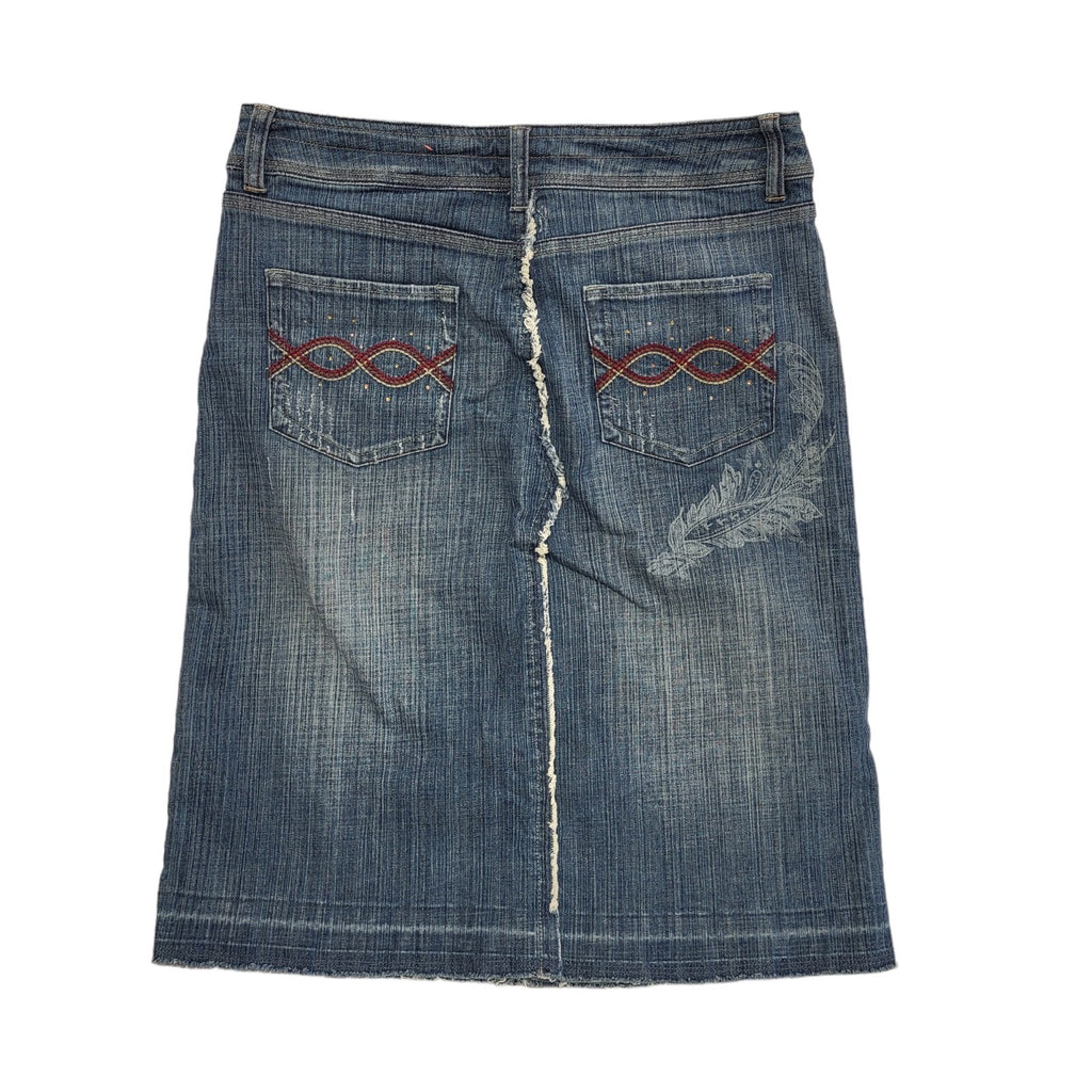 Next Vintage Y2K   Midi A-Line Denim Skirt Womens UK 12 W30