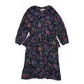 St Michael 70s Vintage ONavy Purple Peplum Buttoned Long Sleeve Dress Women's 14