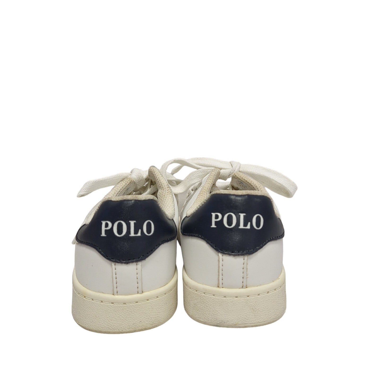 Polo Ralph Lauren Quincey Court White Low Flat Trainers Kids UK 1 Eu 32