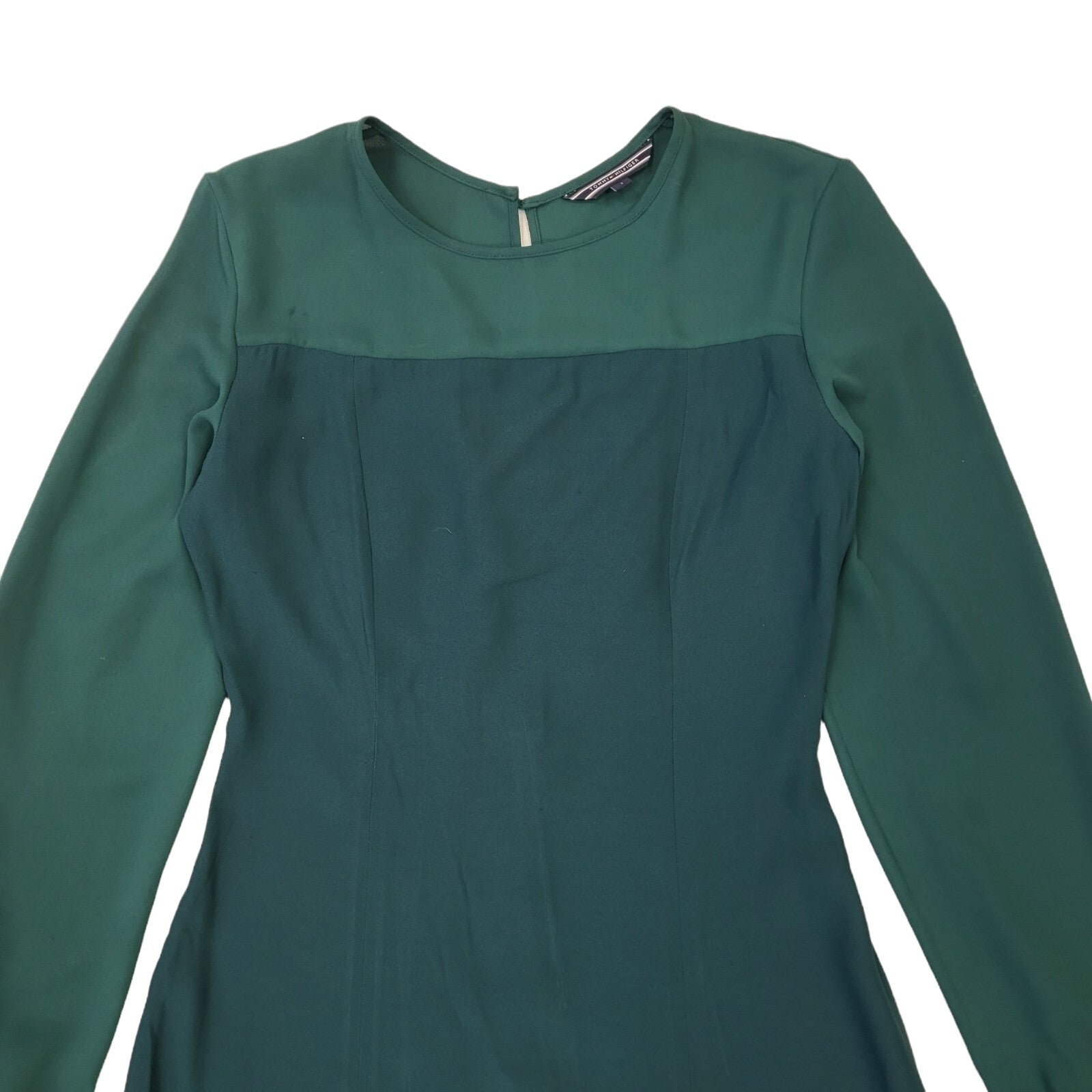 Tommy Hilfiger Vintage 90's Green Long Sleeve Dress UK Women's Size 8