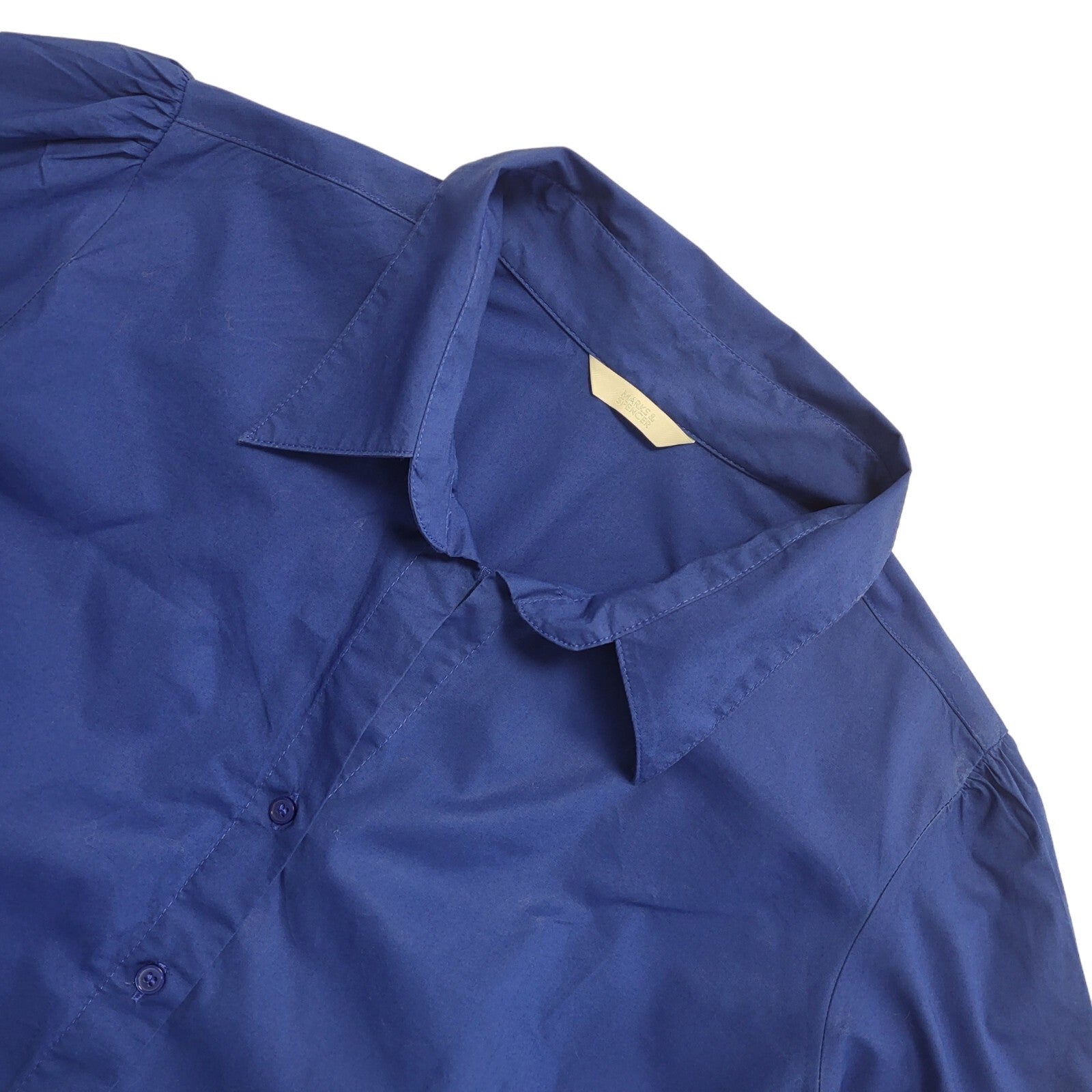 Marks and Spencer Vintage 90's Blue Shirt Short Sleeve Womens UK Size 20