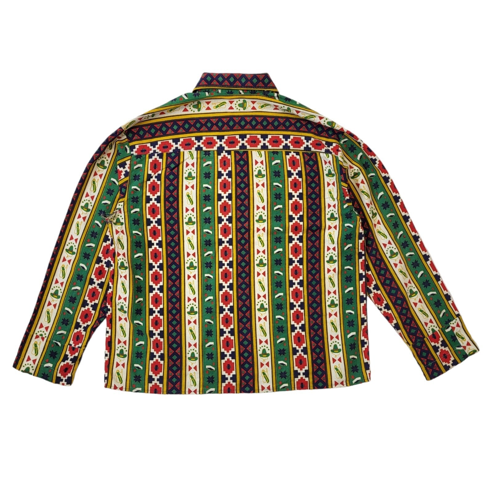 90s Vintage Multicoloured Retro Button Up Long Sleeve Shirt Women's 16