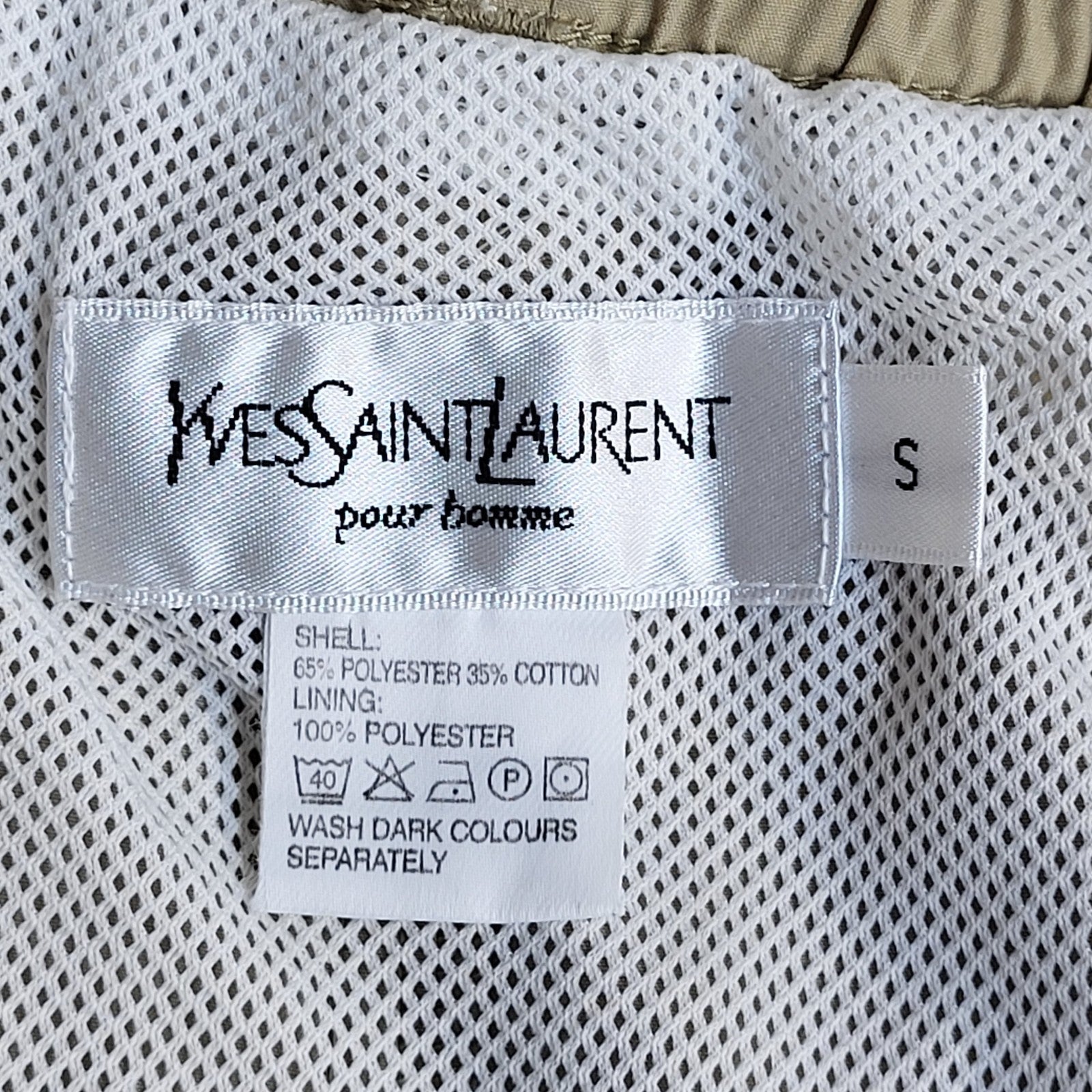 YSL Vintage 90's Beige Swim Beach Shorts With Pockets Uk Men's Size S W30