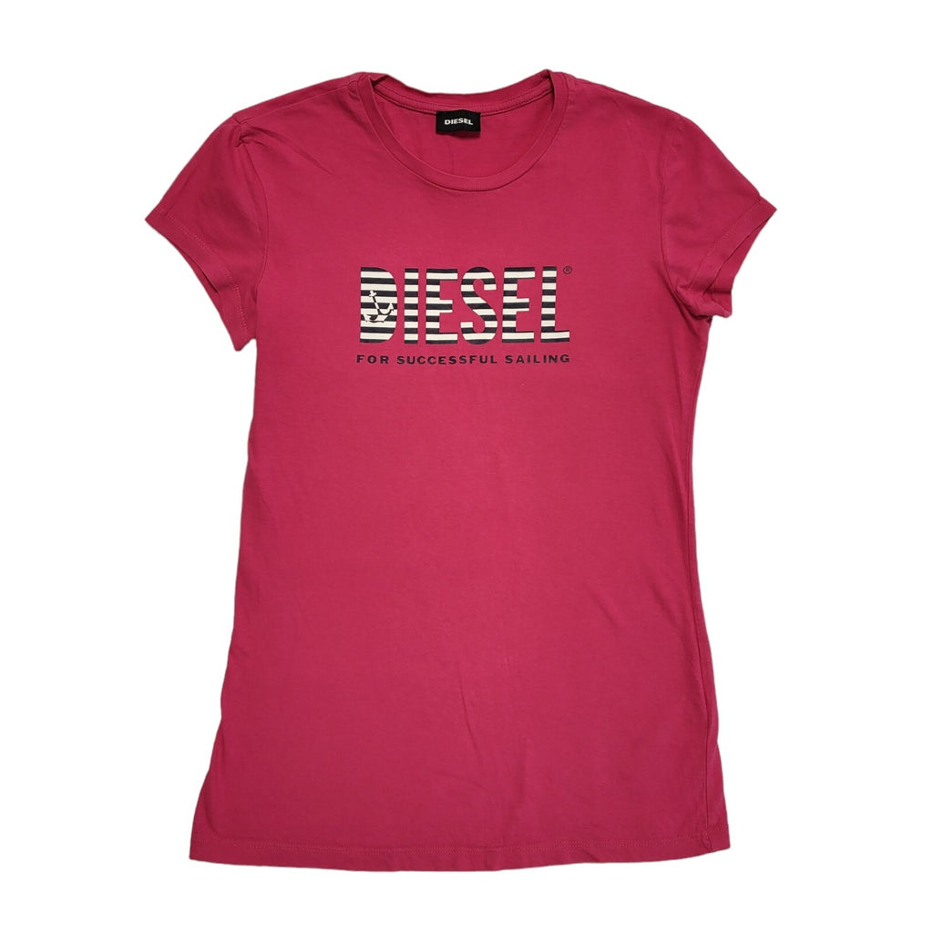 Diesel Pink Y2k Round Neck T Shirt Uk Women's Size Small