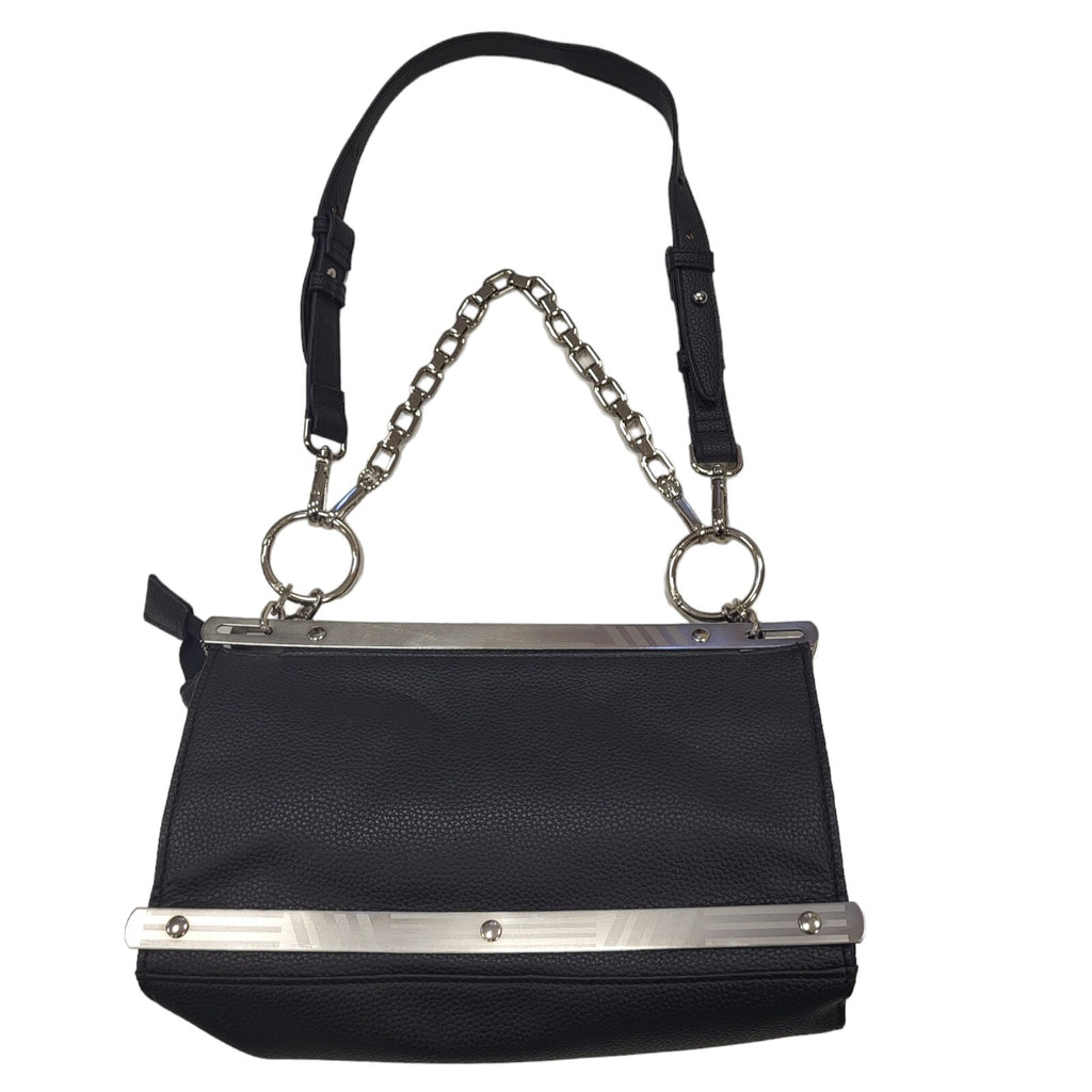 Maniere De Voir Vintage Black Leather Shoulder Bag Uk Women's Size  10" x 6"