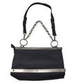 Maniere De Voir Vintage Black Leather Shoulder Bag Uk Women's Size  10" x 6"