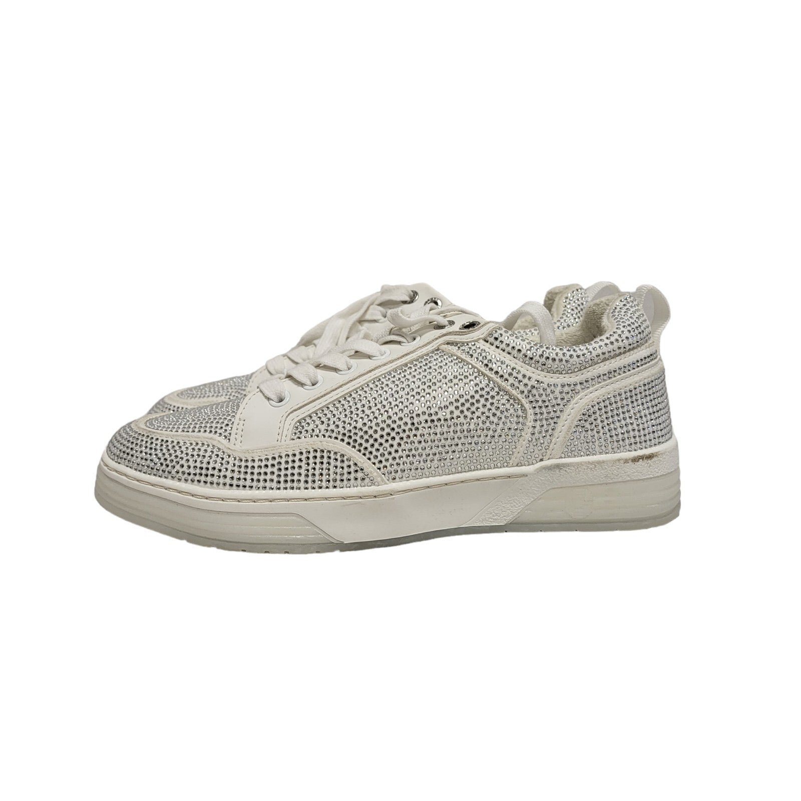 Carvela White Silver Embellished Casual Women's Trainers Uk 7 Eu 40