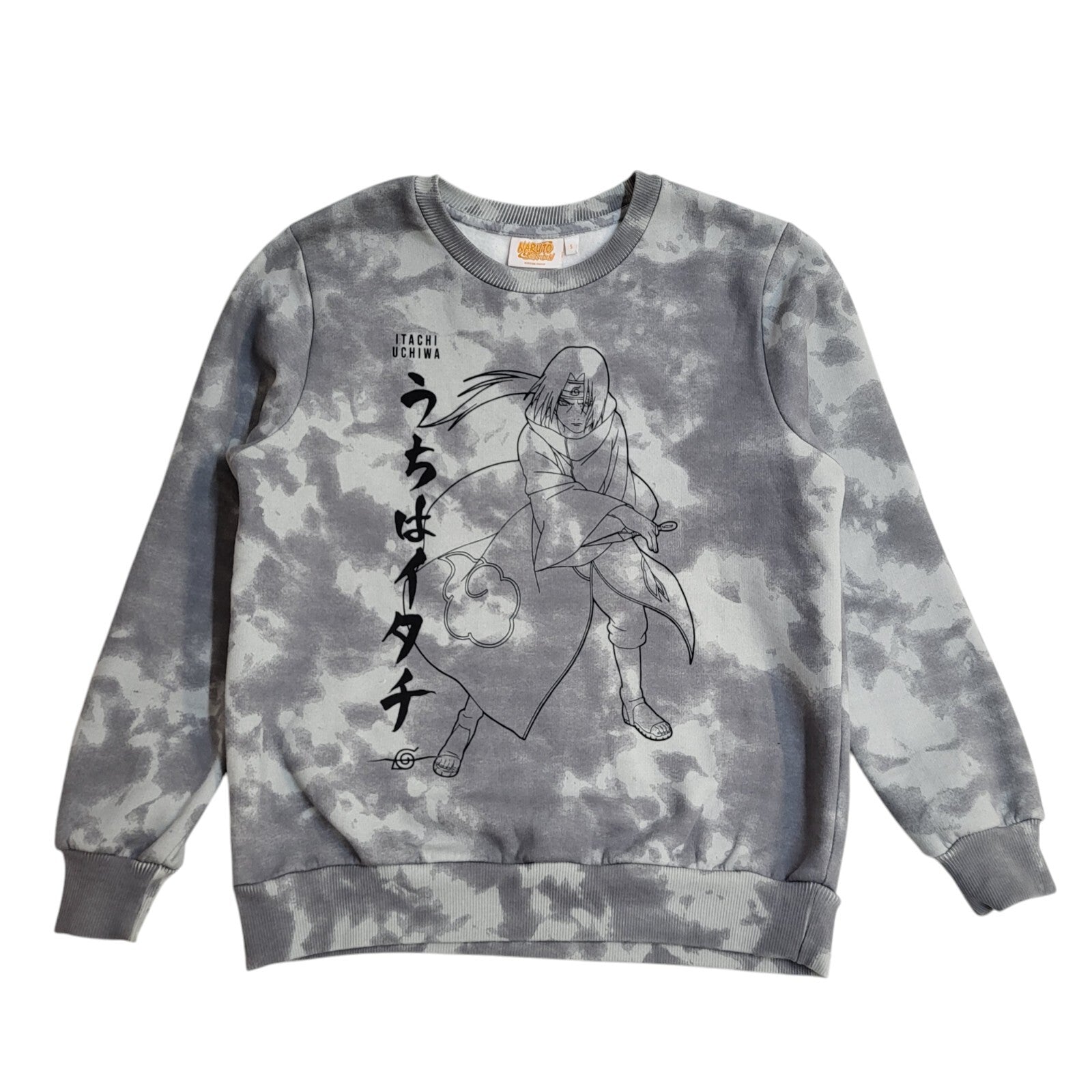 Naruto Grey Long Sleeve Y2k Sweatshirt UK Men's Size S
