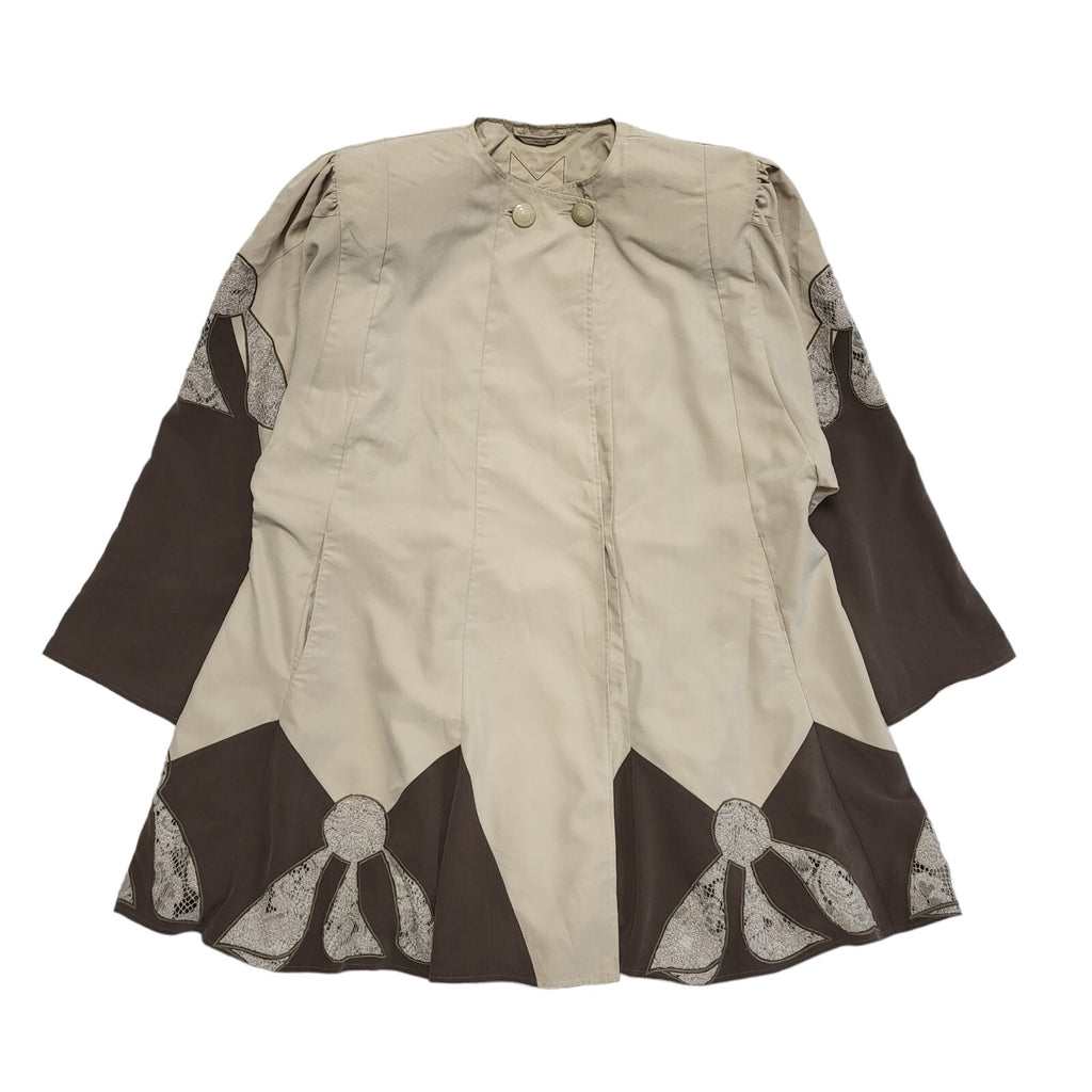 Vitti Brown Beige Button Snap Jacket Uk Women's Size 22