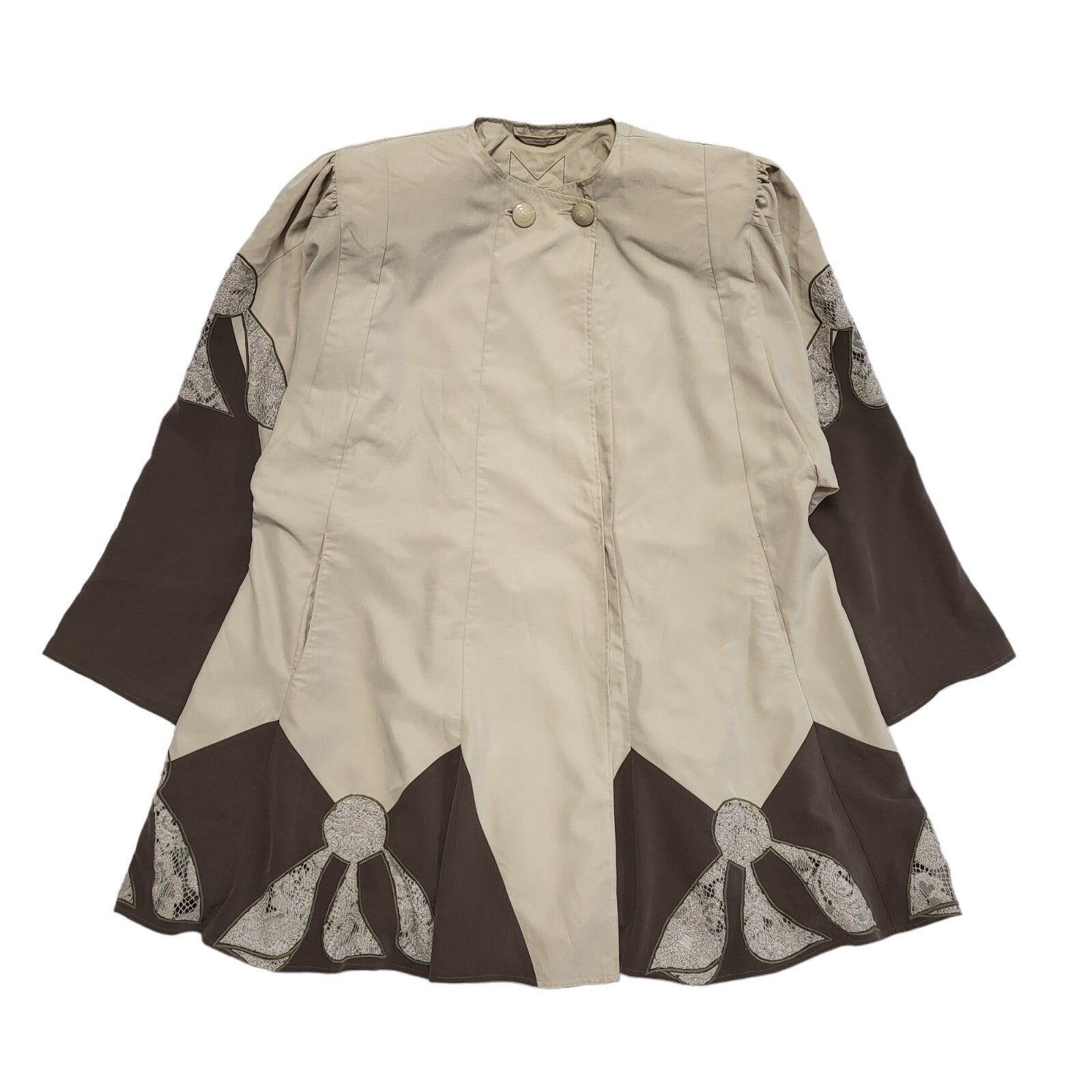 Vitti Brown Beige Button Snap Jacket Uk Women's Size 22
