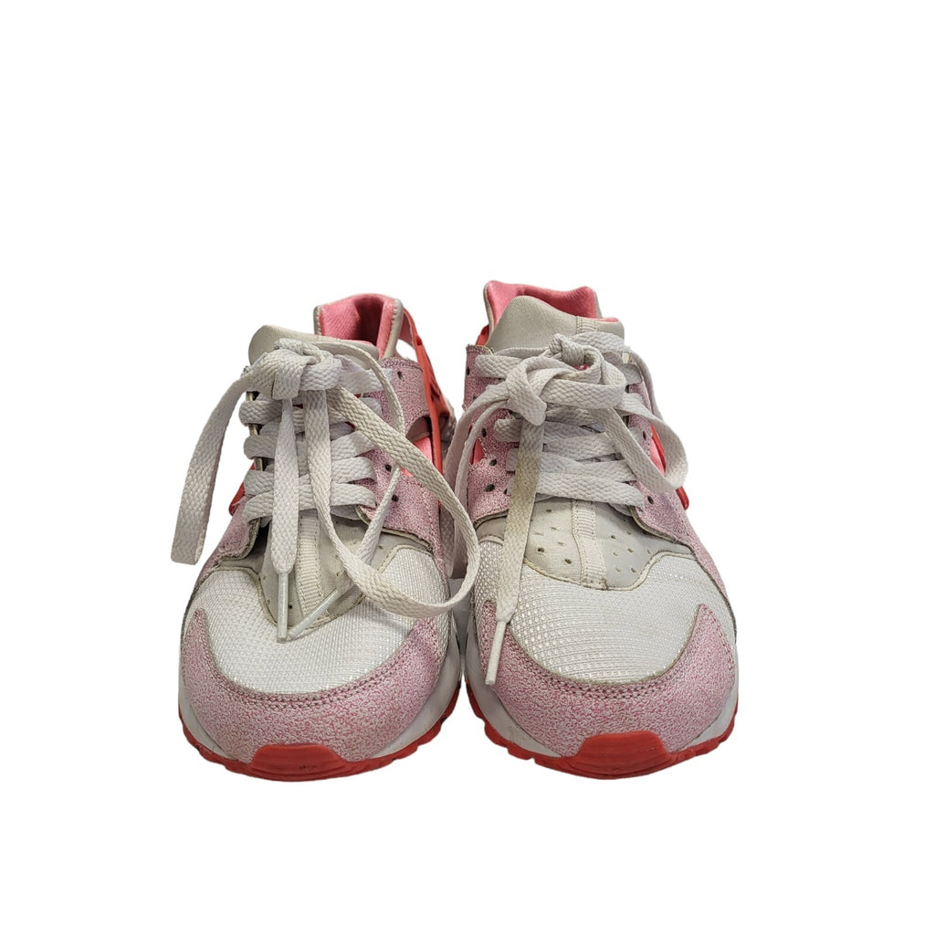Nike Hurachi White & Pink Lace-up Sports Casual Trainers Uk Girl's Size 4.5