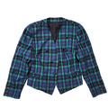 Goldix 80s Vintage Blue & Green Check Button-Up Women's Jacket Size 16