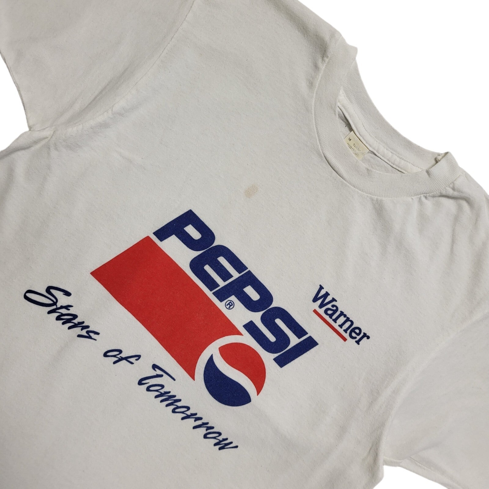 Pepsi Stars Of Tomorrow Vintage White Single Stitch T-Shirt Womens UK M