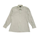 Vintage 70s White Green Slim Fit Long Sleeve Shirt Uk Men's Small
