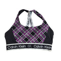 Calvin Klein Black & Purple Checked Gym & Training Sports Top Women's Size L
