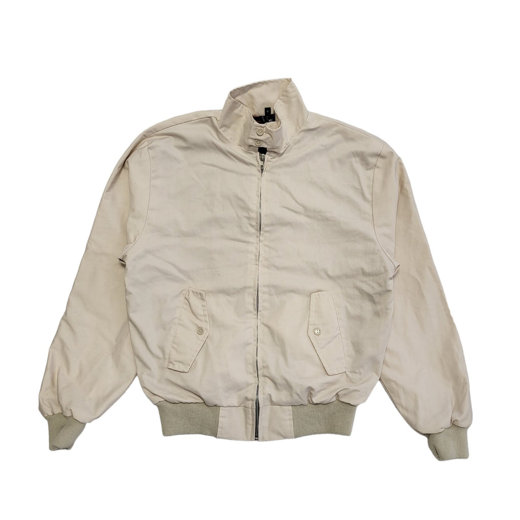 Made In England Vintage 90s Beige Zipped Bomber Jacket Men's Size Medium