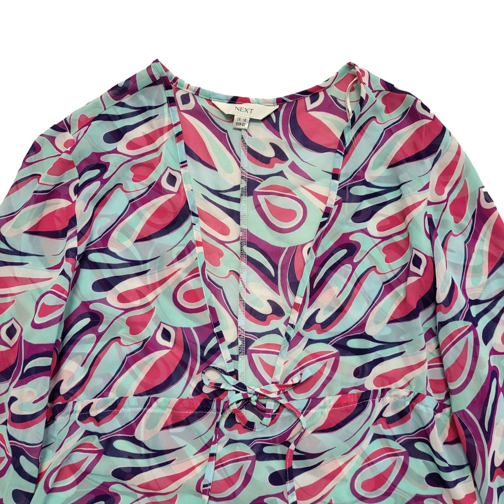 Next Y2K Vintage Blue & Pink Retro Tunic Top Womens UK Size 14