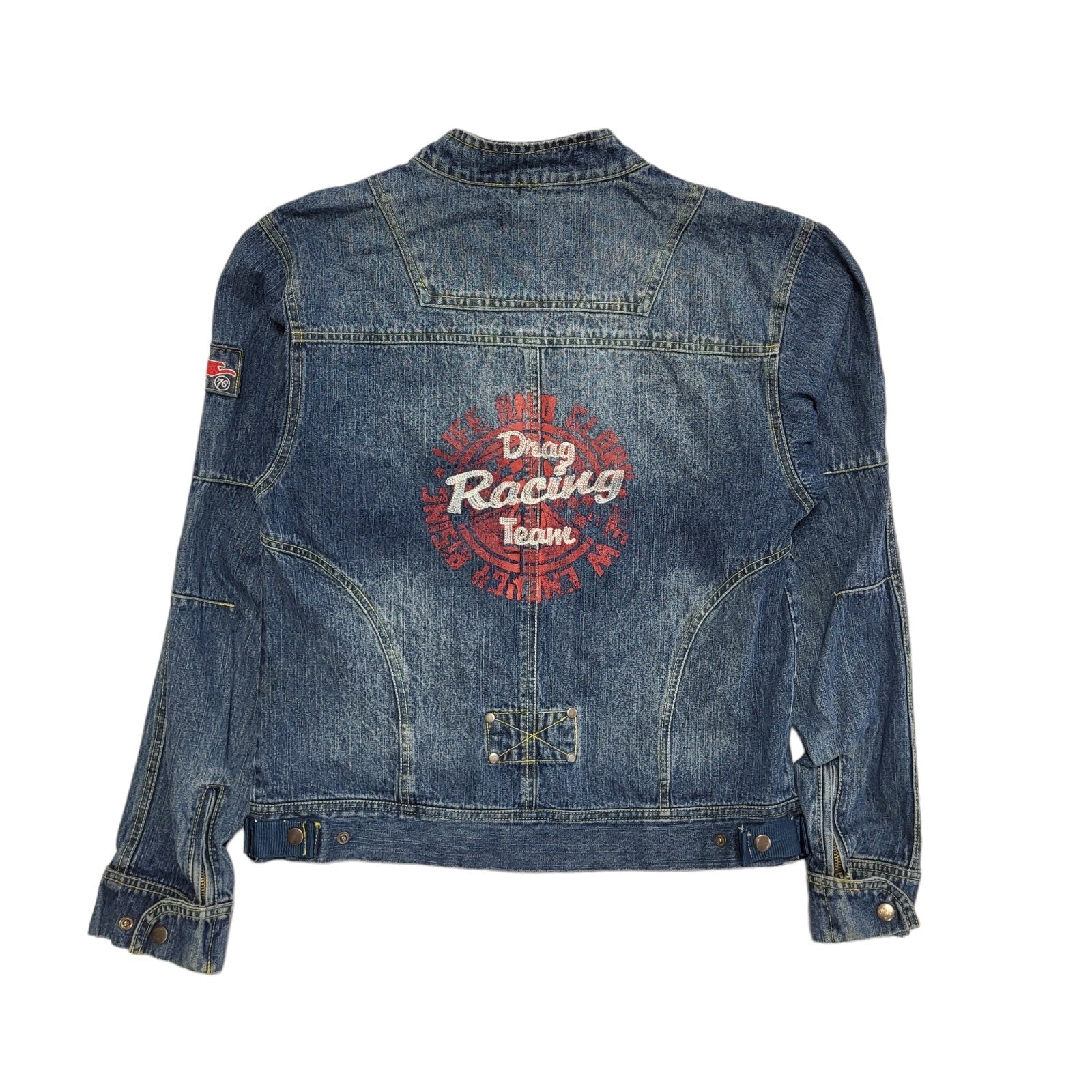 Life & Glory Blue 90s Vintage Button Denim Jacket Uk Men's Size S