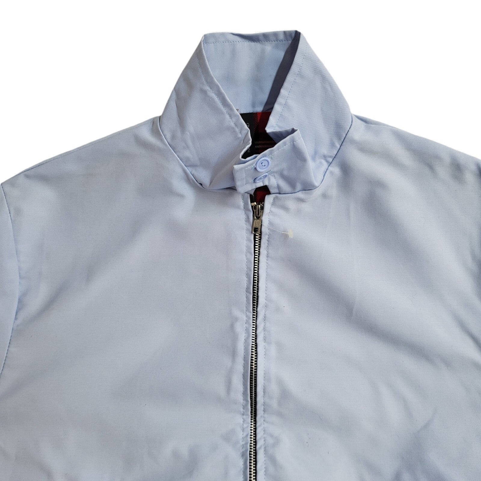 Vintage Light Blue 90s Button Vintage Bomber Jacket Uk Men's Size Medium