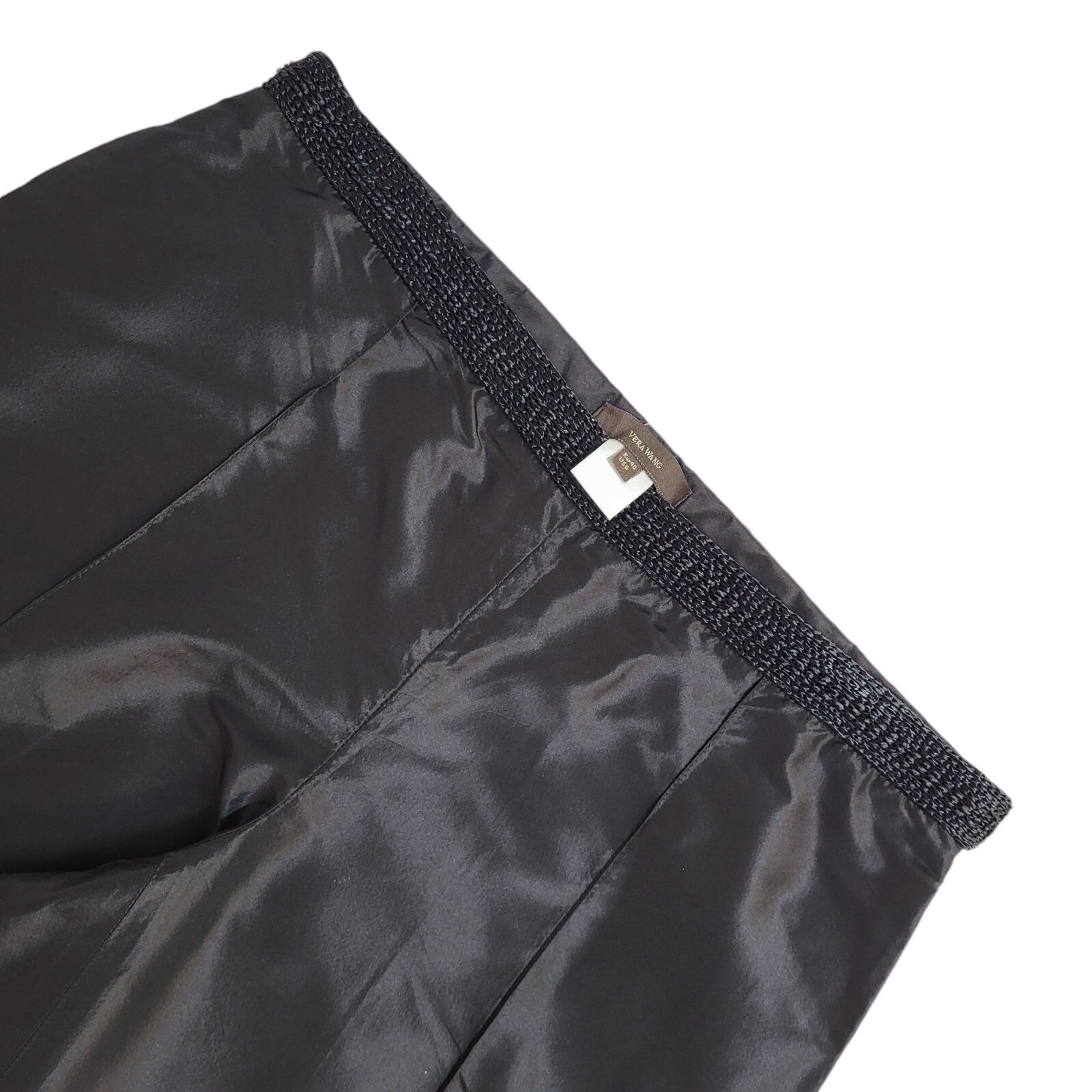Vera Wang Vintage 90's Black Tapered Shiny Trousers UK Women's 12 W30 L26