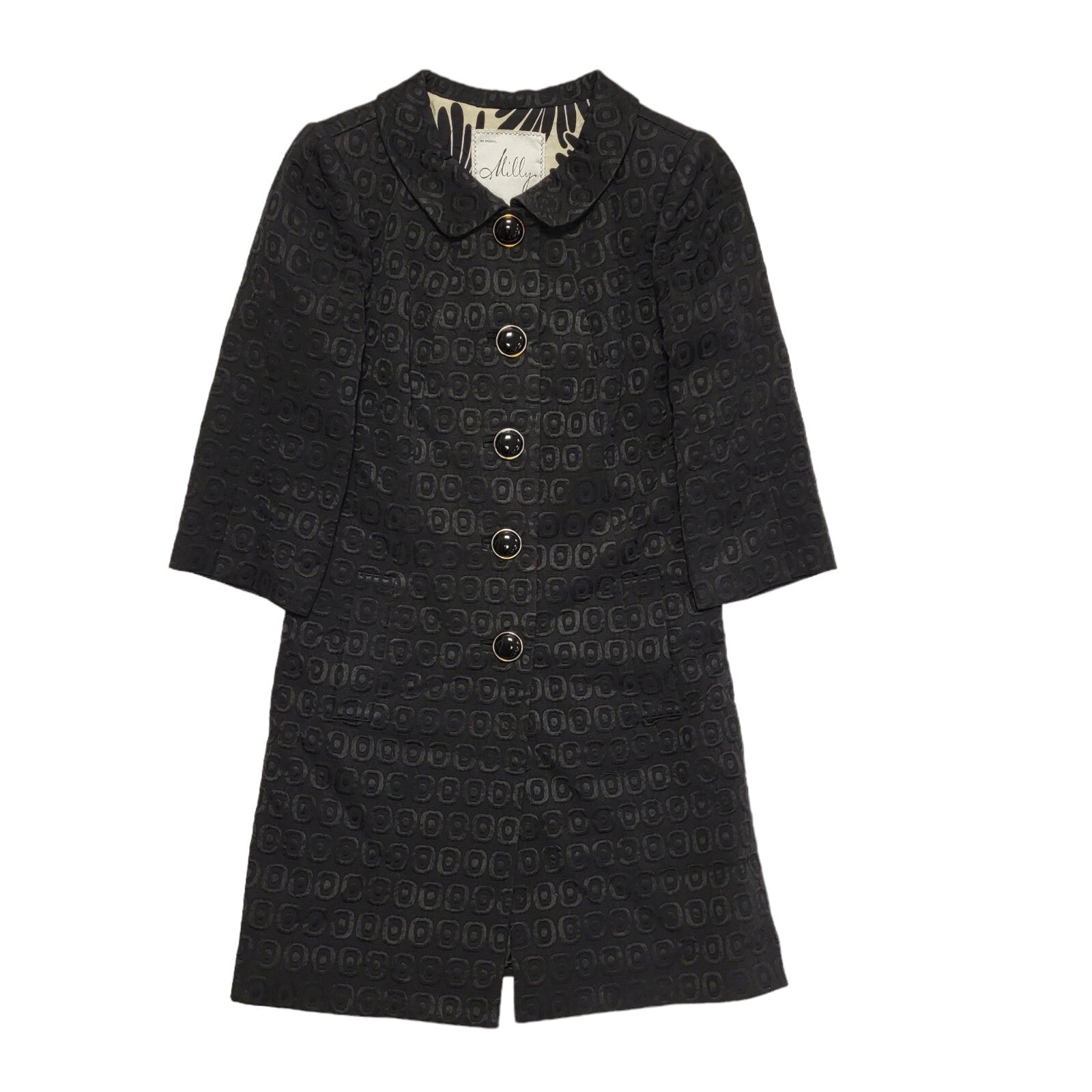 Milly 90s Vintage Black Button Casual Jacket Uk Women's Size 6
