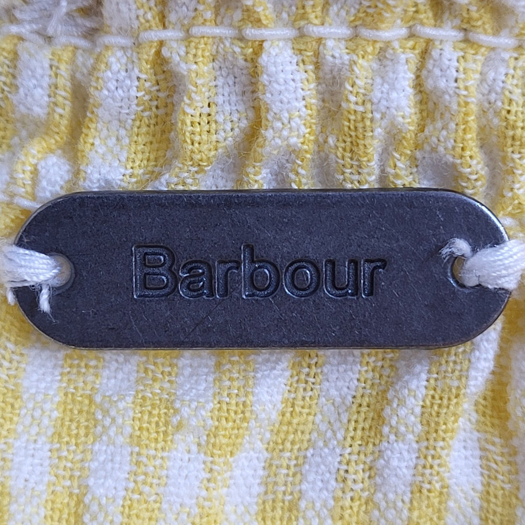 Barbour Abbey Dress Sunshine Yellow A-Line Check Midi Dress Women's Uk 18 BNWT