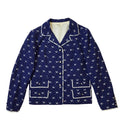 Felix 60s Vintage Blue & White Birds Button Up Women's Jacket Size 10