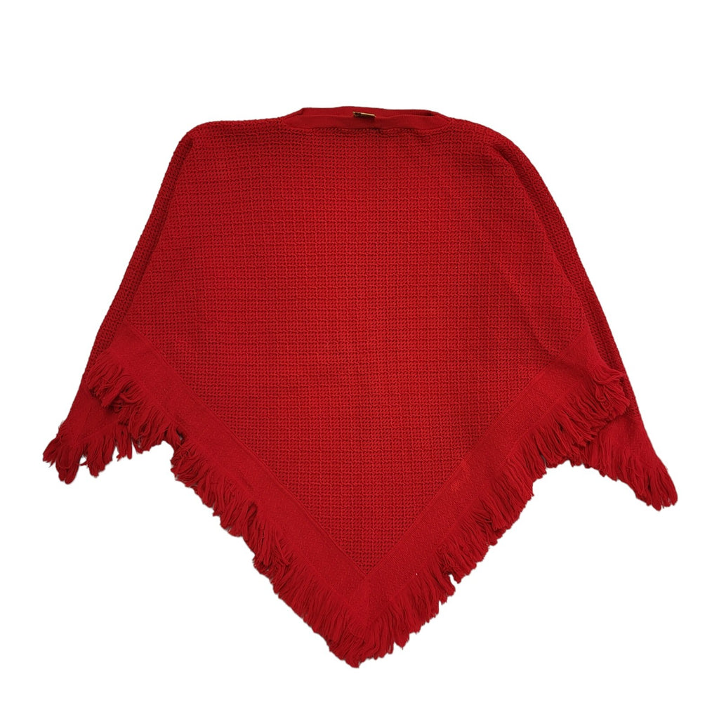 80s Vintage Red Acrylic Shawl Uk Women's Size One Size