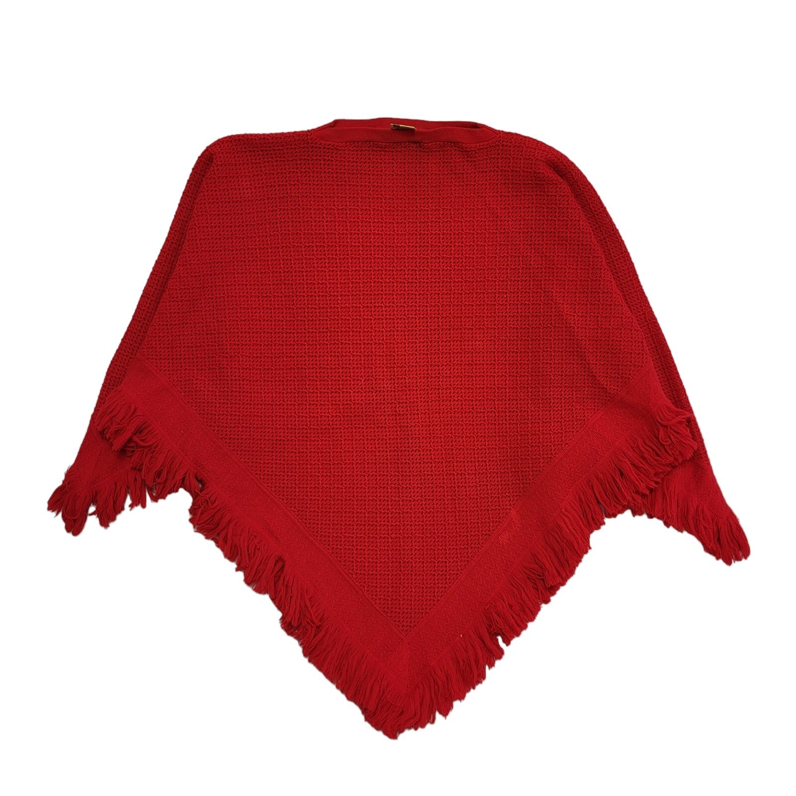 80s Vintage Red Acrylic Shawl Uk Women's Size One Size